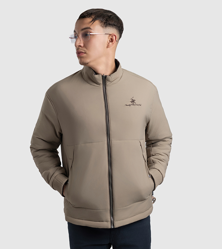 Logo Embroidered Reversible Puffer Jacket