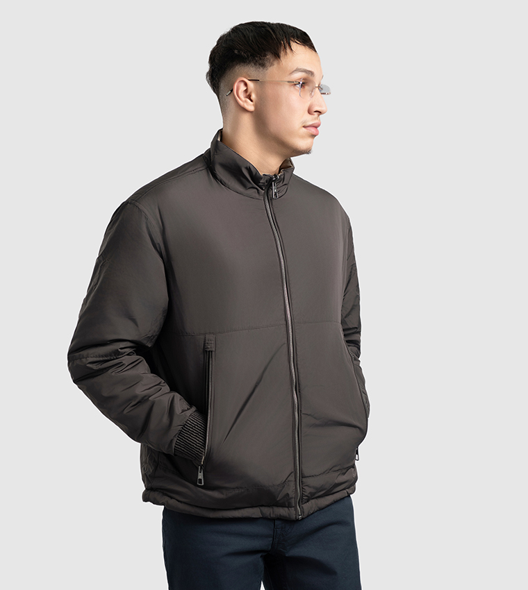 Logo Embroidered Reversible Puffer Jacket