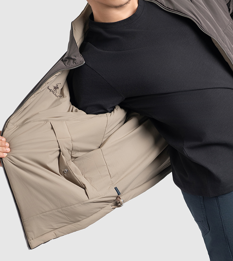 Logo Embroidered Reversible Puffer Jacket