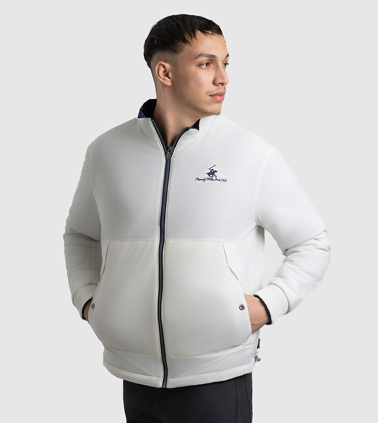 Logo Embroidered Reversible Puffer Jacket