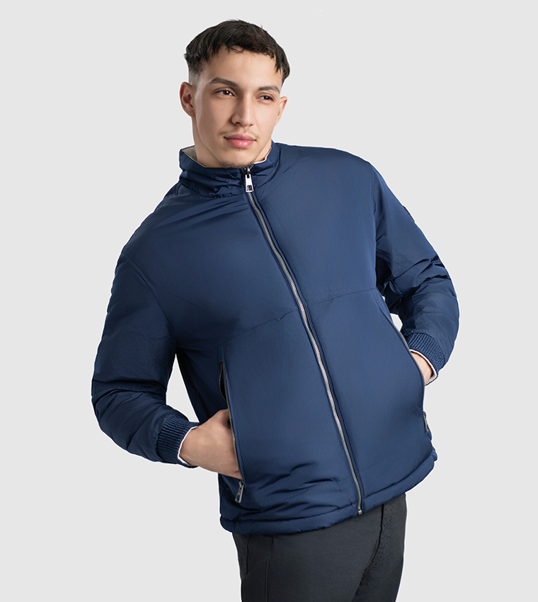 Logo Embroidered Reversible Puffer Jacket