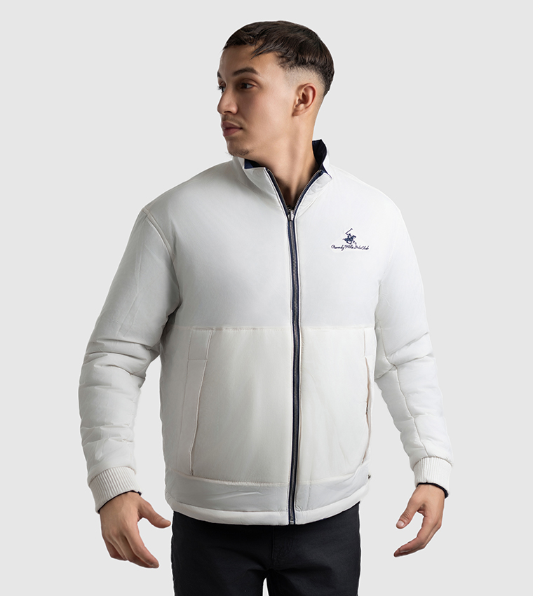 Logo Embroidered Reversible Puffer Jacket