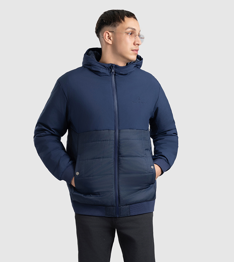 Logo Embroidered Hooded Puffer Jacket