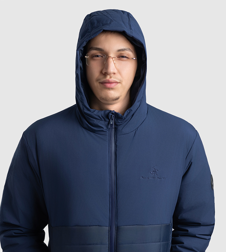 Logo Embroidered Hooded Puffer Jacket