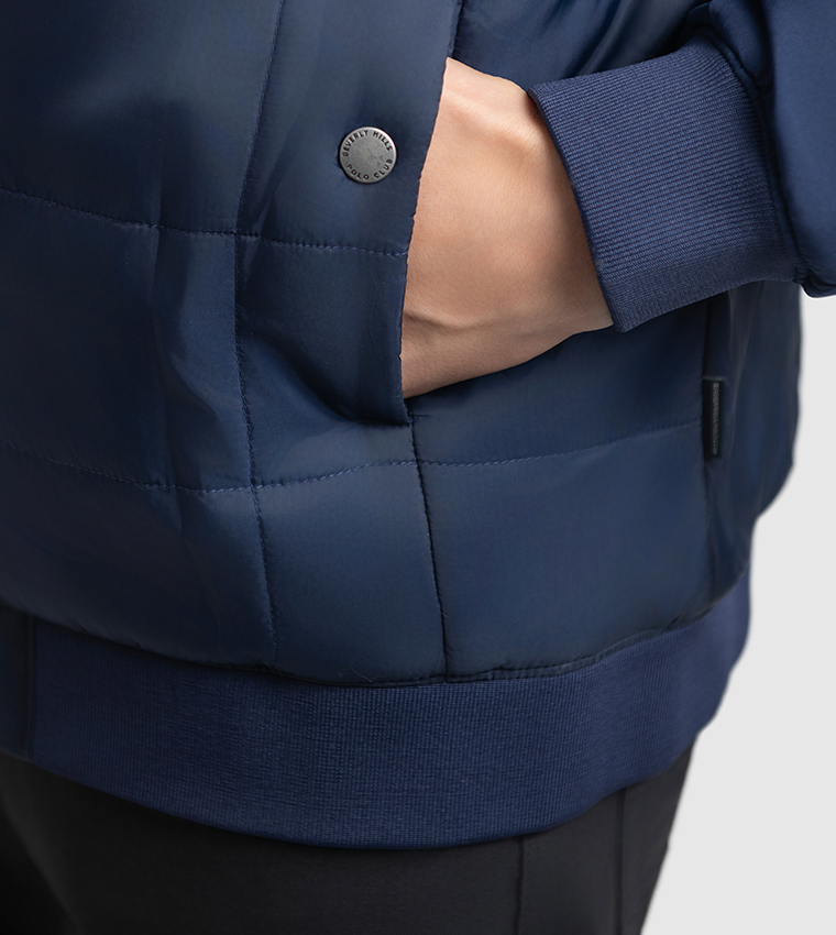 Logo Embroidered Hooded Puffer Jacket