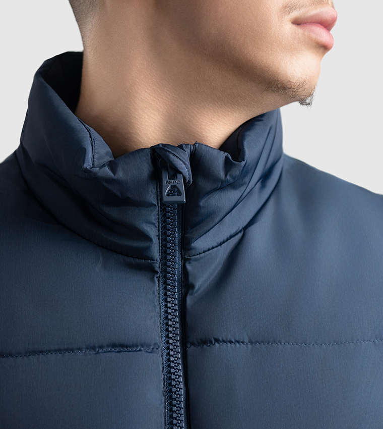 Logo Badge Zip-Through Puffer Jacket