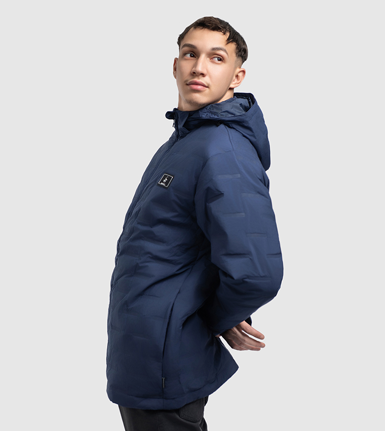 Logo Badge Hooded Puffer Jacket