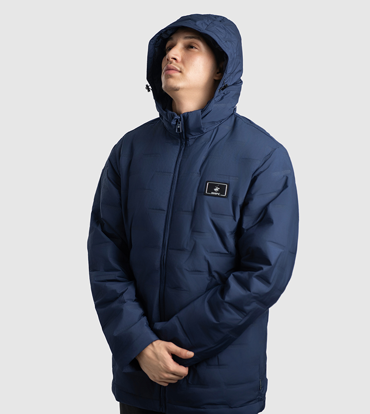 Logo Badge Hooded Puffer Jacket