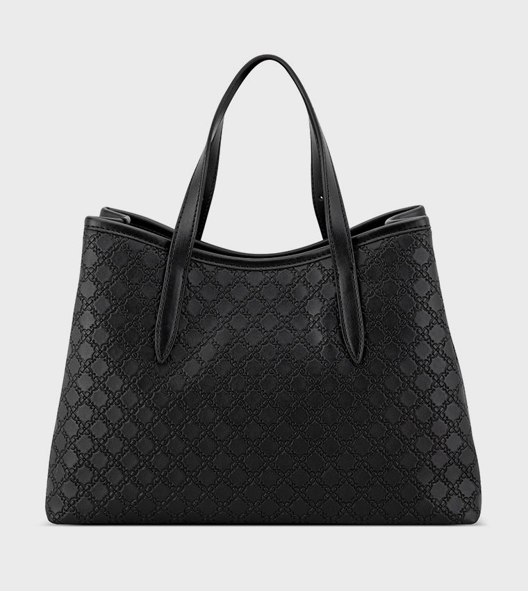 Monogram Debossed Satchel Bag