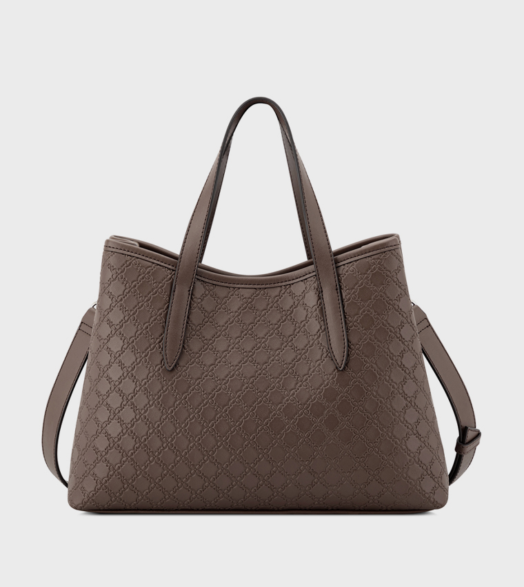 Monogram Debossed Satchel Bag