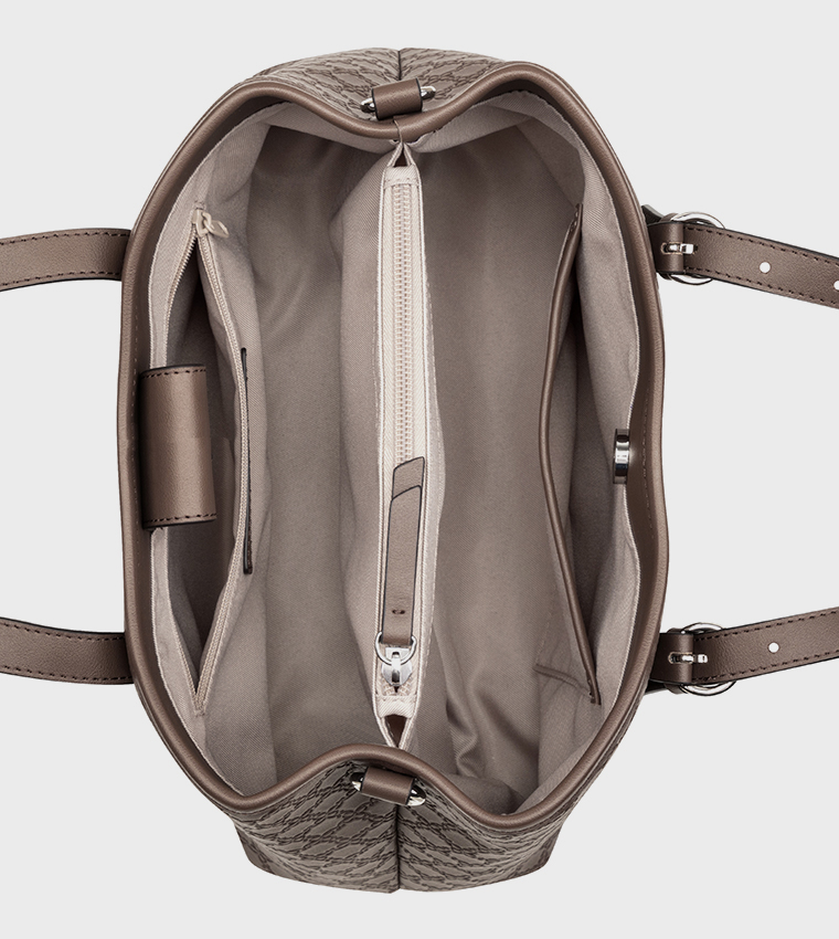 Monogram Debossed Satchel Bag