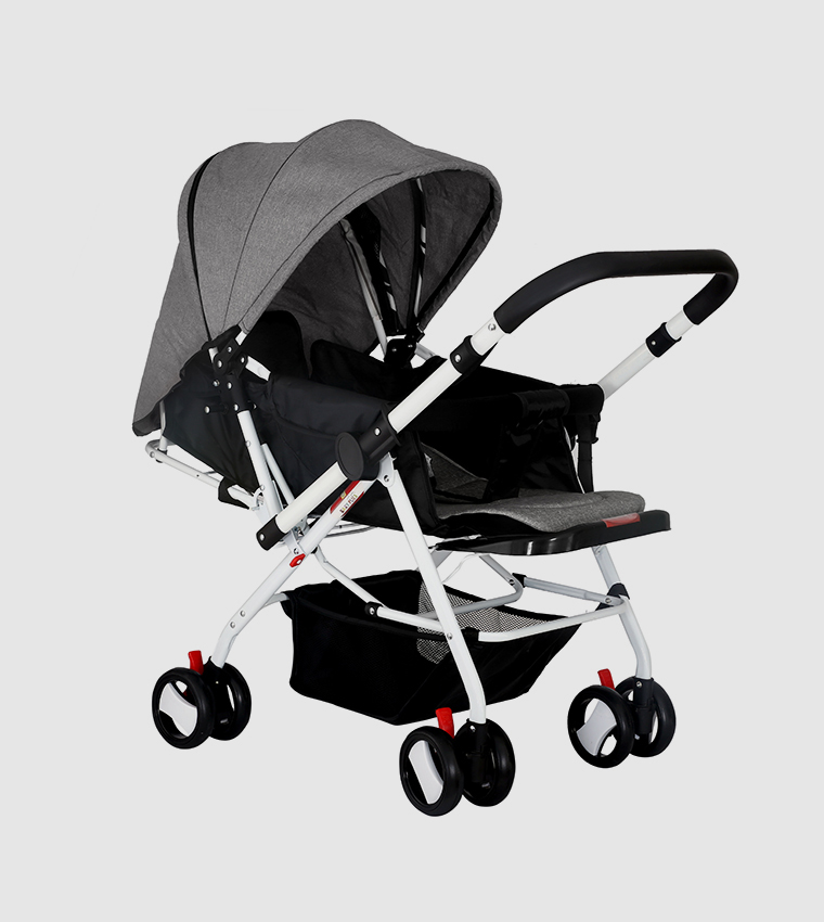 Buy Baby Plus Baby Pram Stroller Compact And Reversible Handle Bar In Grey 6thStreet UAE