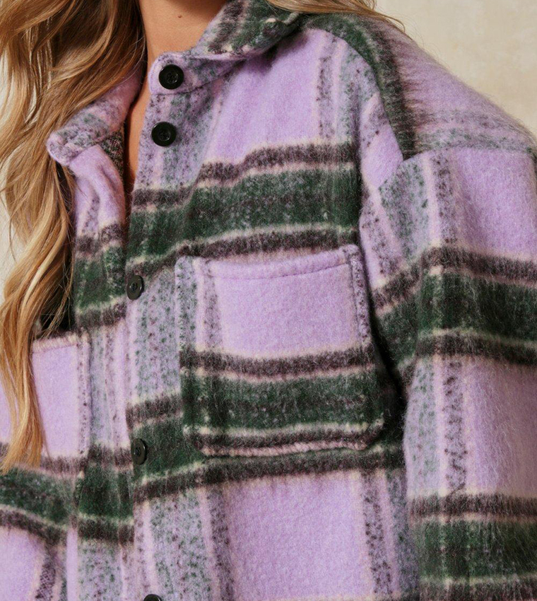 Lilac Check Sleeveless Shacket - Brittanie