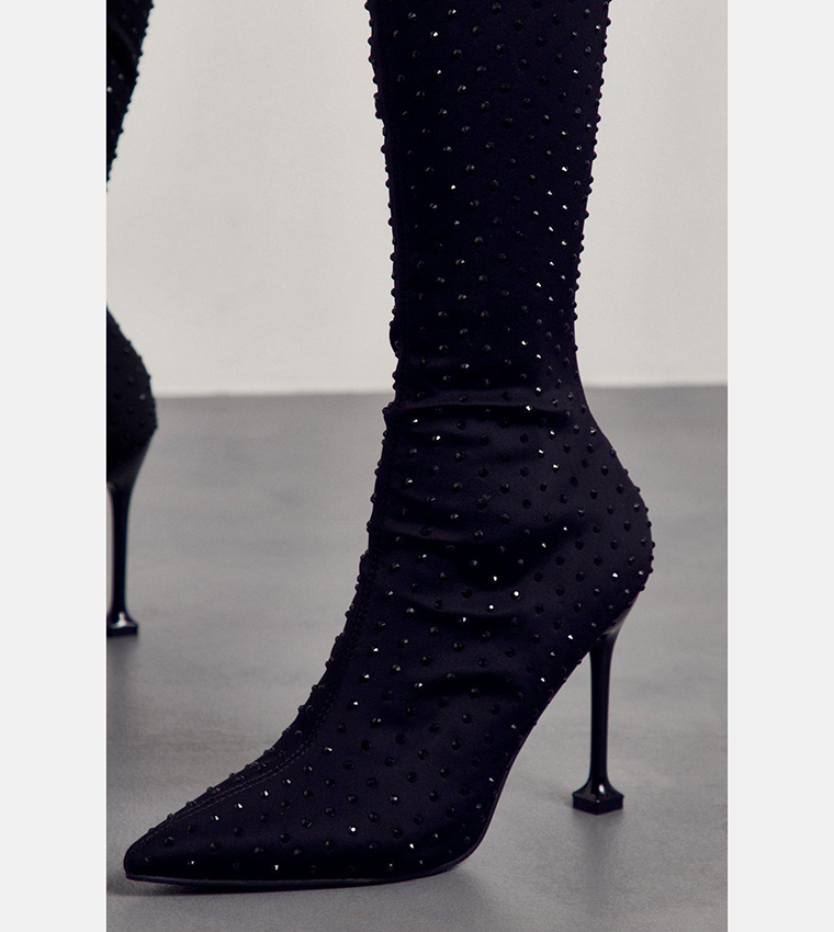 over the knee diamante boots