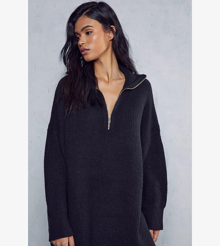 Oversized zip 2024 front sweater