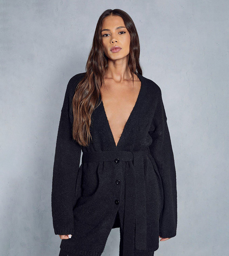 Co-Ord Leather Oversized Shirt & Wrapped Skirt - Black main image 0