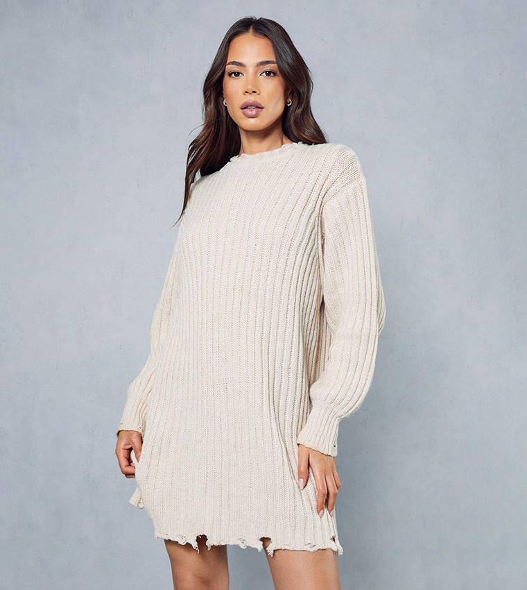 Distressed deals knitted dress