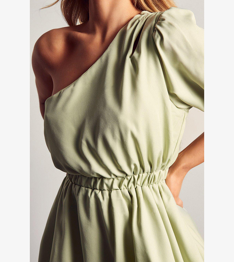 slim fit dress slacks Ciara Emerald Green Velvet Puffball Mini Dress from Amy Lynn exclusive