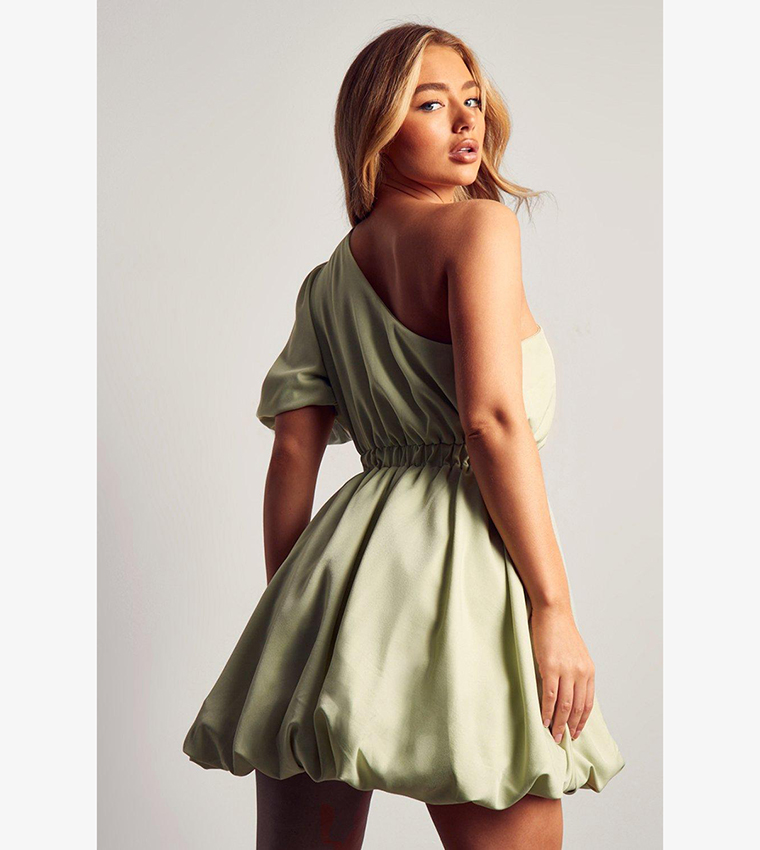 slim fit dress slacks Sonata Green Velvet Puffball Dress (Made to order) main image 0