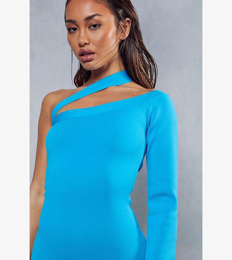 One shoulder midi outlet bodycon dress