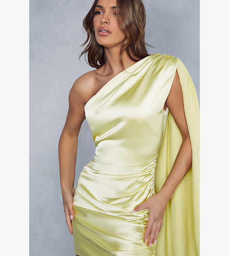 Keyhole Halter Neck Satin Crepe Mini Dress