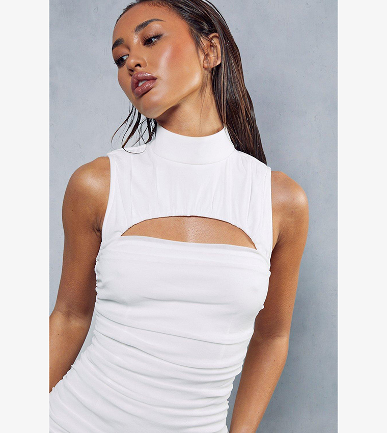 HIGH NECK CUT OUT DETAIL SHORT KAFTAN LADY OF THE MOON