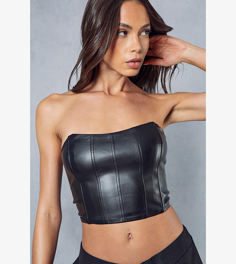 Leather deals look tops