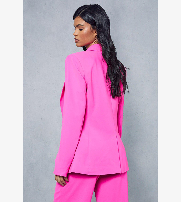 Tailored Premium Structured Contrast Cinched Blazer