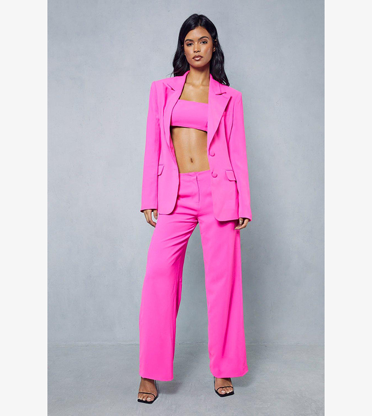 Tailored Premium Structured Contrast Cinched Blazer