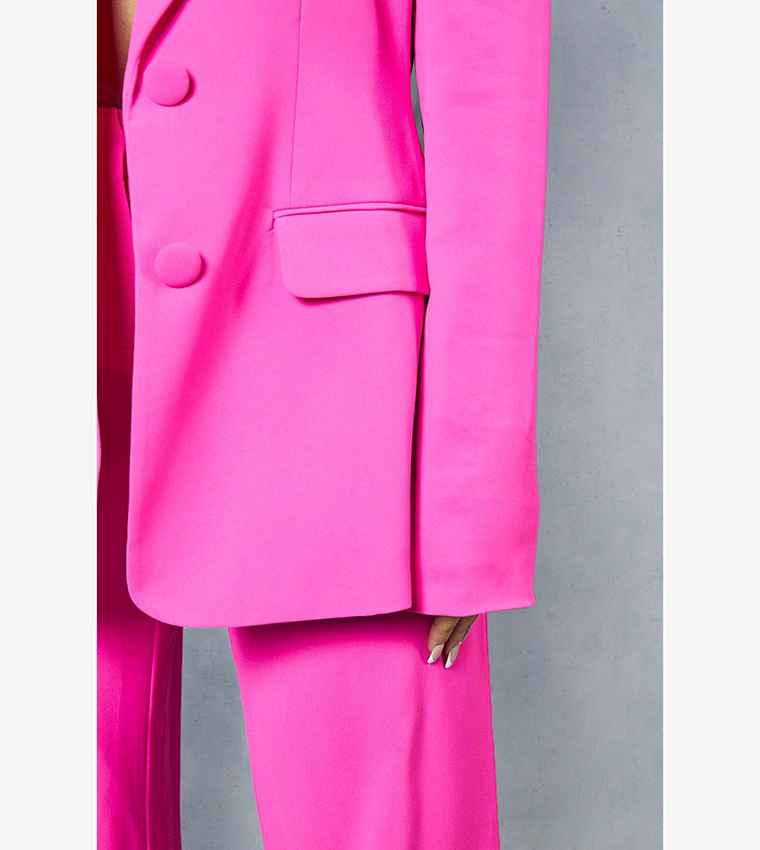 Tailored Premium Structured Contrast Cinched Blazer