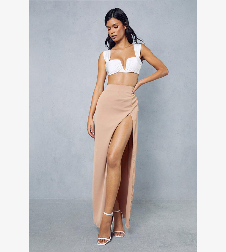 High Waist Split Maxi Skirt