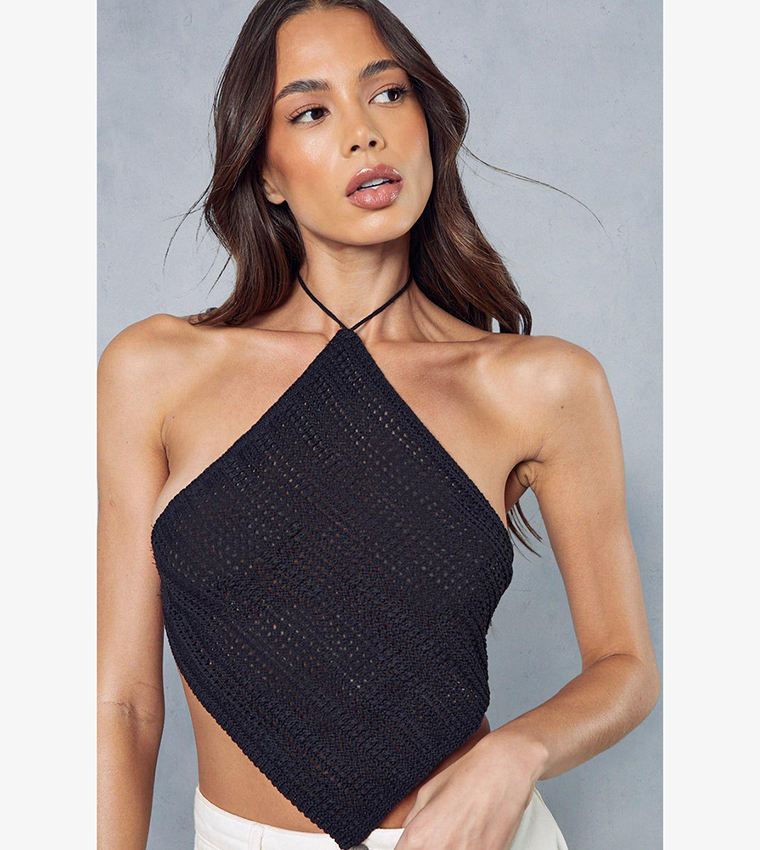 توب وشاح محبوك