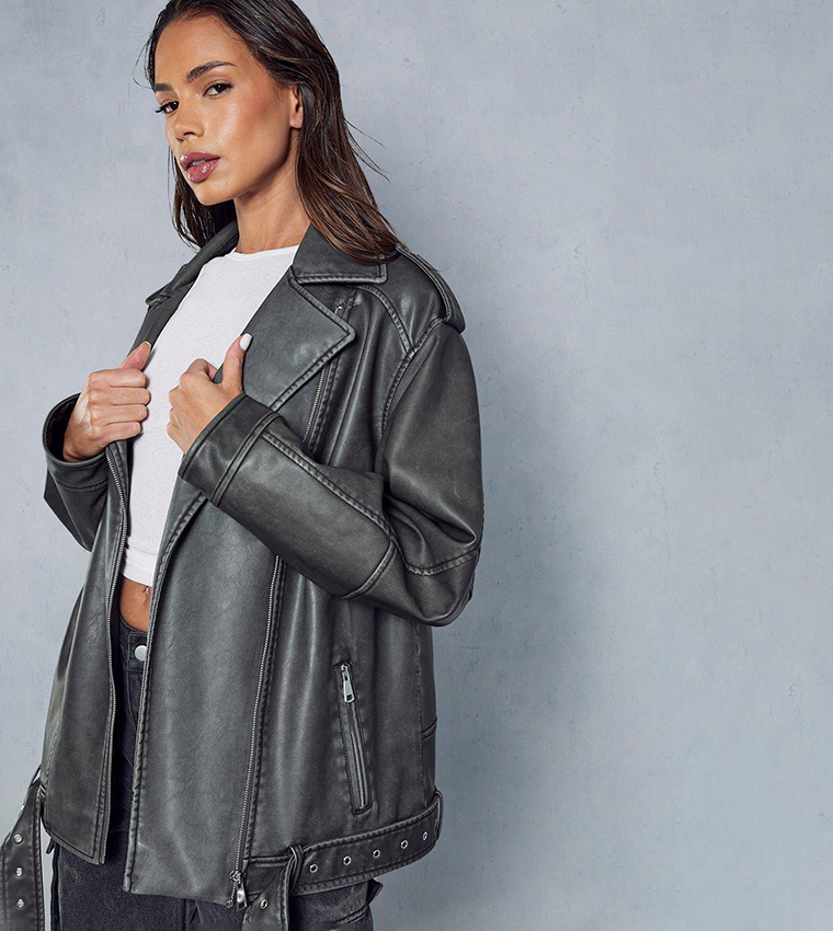 Charcoal hot sale biker jacket