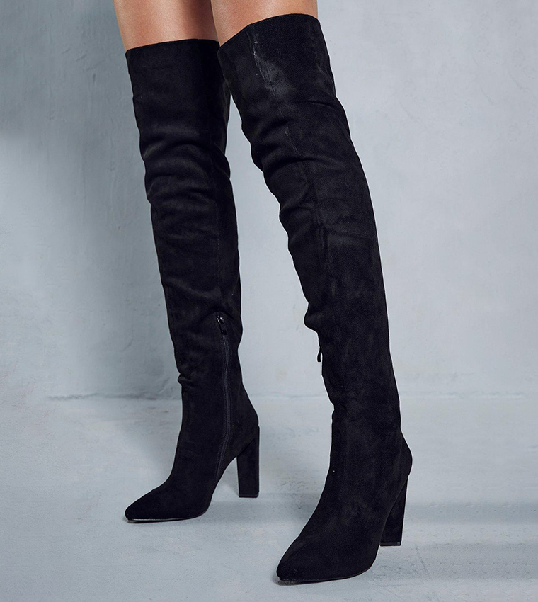 Over the knee shop leather look boots