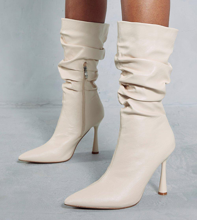 Beige 2024 calf boots