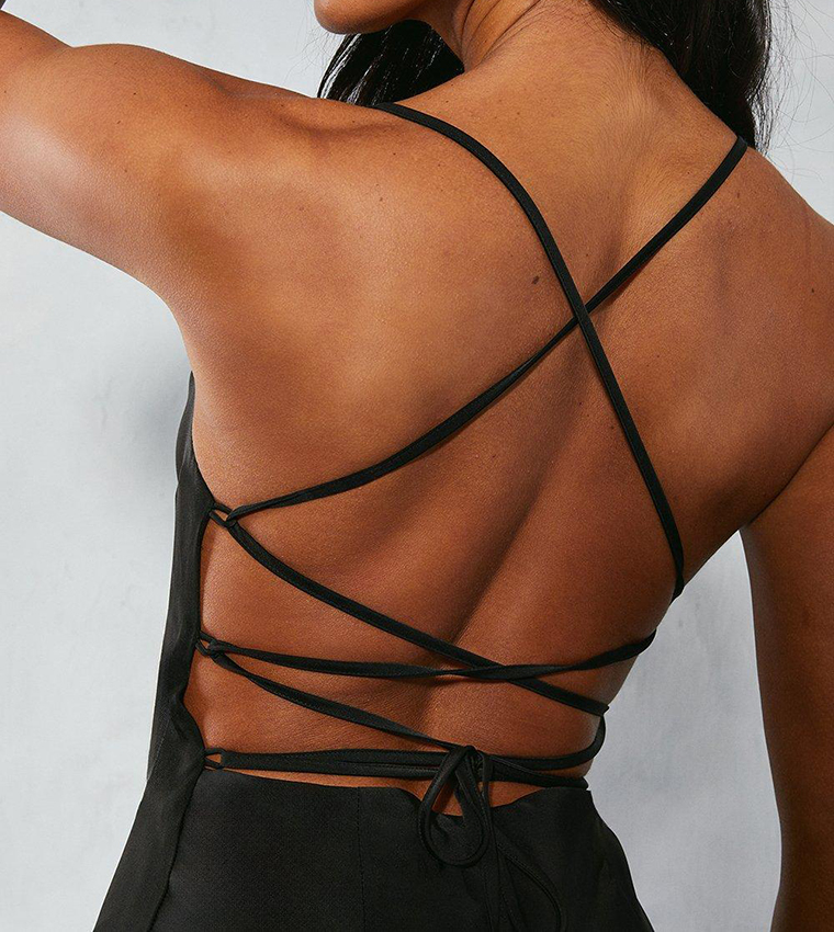 chinese dress ladies Bebe Women's Lace-up Back MIDI Dress – Sweet Repeats main image 1