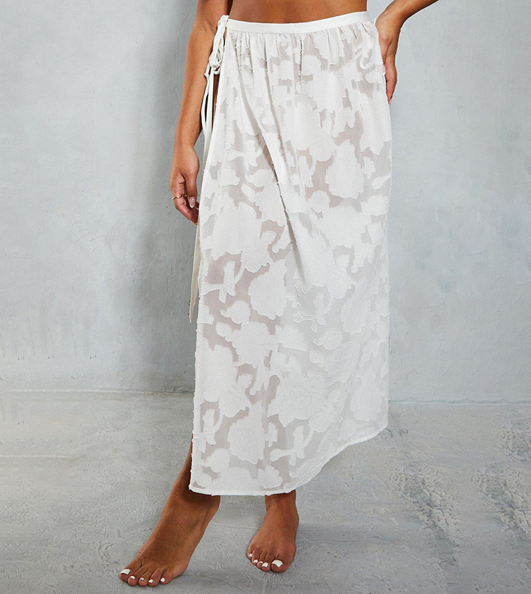 Buy MissPap Burn Out Maxi Beach Sarong In White 6thStreet Bahrain