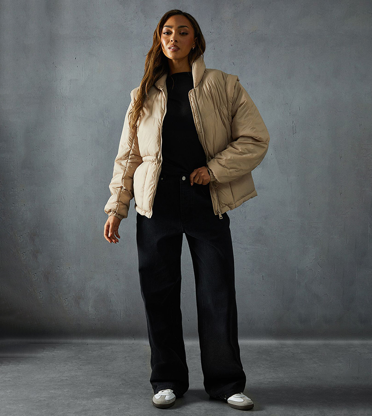 Detachable Sleeves Two In One Puffer Jacket