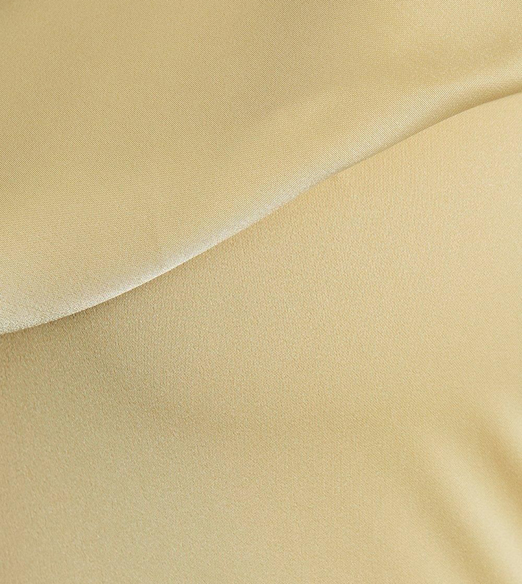 Satin Ruched Off Shoulder Midaxi Dress