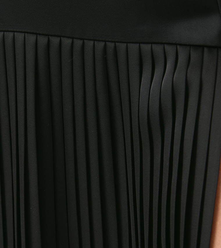 Premium Satin Square Pleated Maxi Bridesmaid Dress