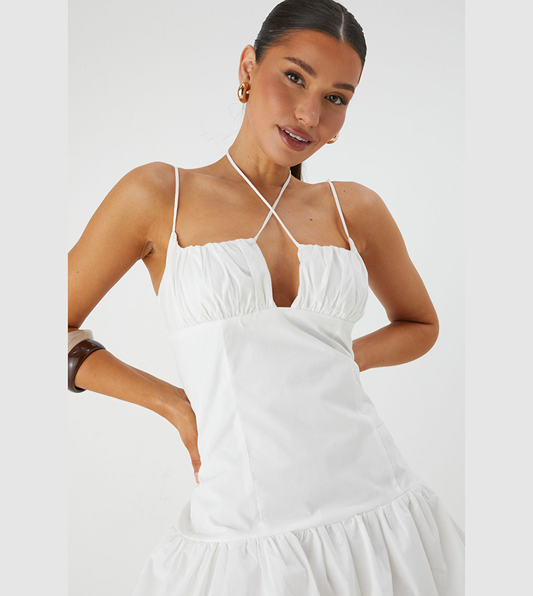 Puffball Ruched Bust Mini Dress