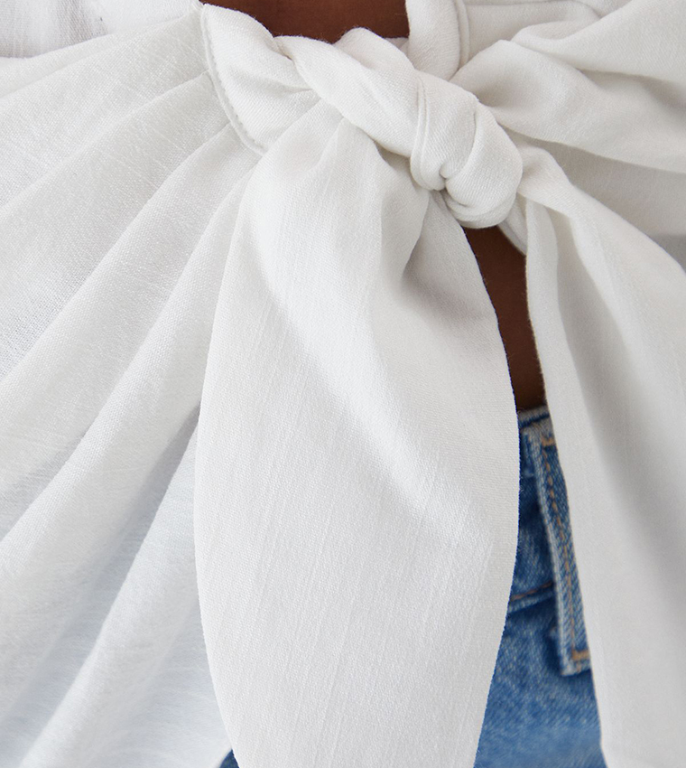 Linen Look Long Sleeves Oversized Shirt