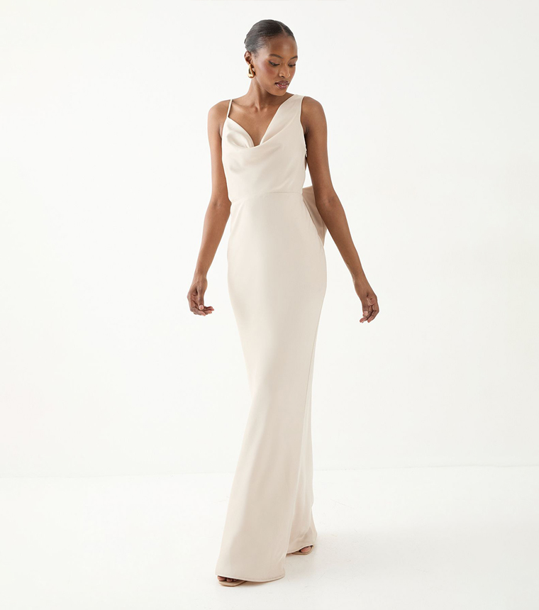 strapless open back dress Darling Bow Maxi Dress