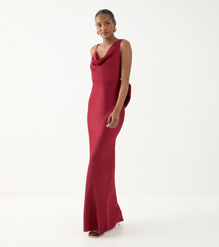 Back Bow Detail Bridesmaid Maxi Dress