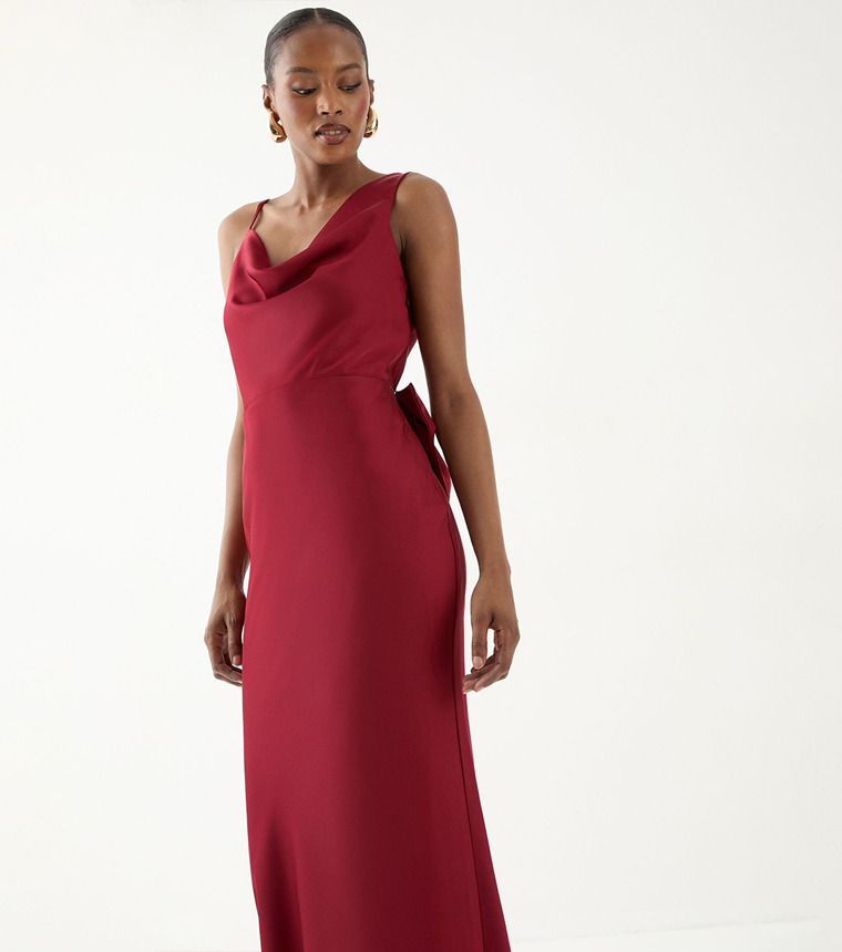 Back Bow Detail Bridesmaid Maxi Dress