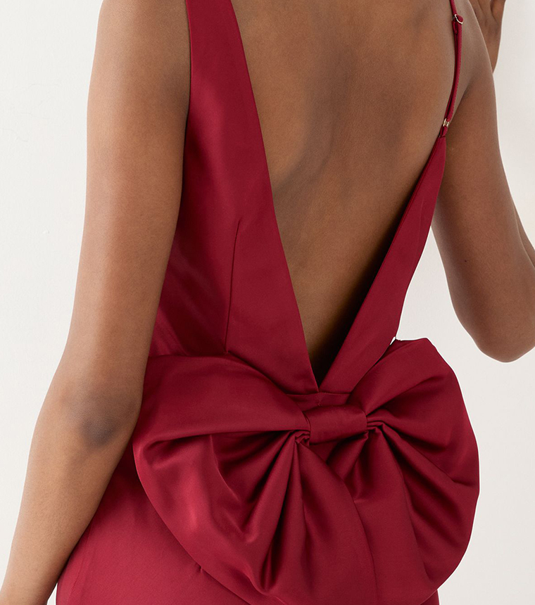 Back Bow Detail Bridesmaid Maxi Dress