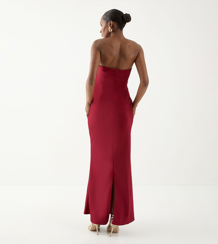 Knot Detail Detachable Strap Bridesmaid Maxi Dress