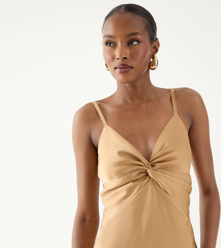 Knot Detail Strappy Bridesmaid Maxi Dress
