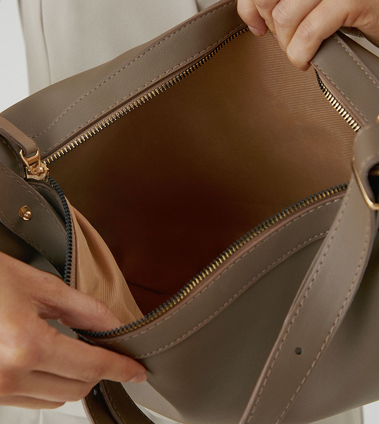Slouch Faux Leather Shoulder Bag
