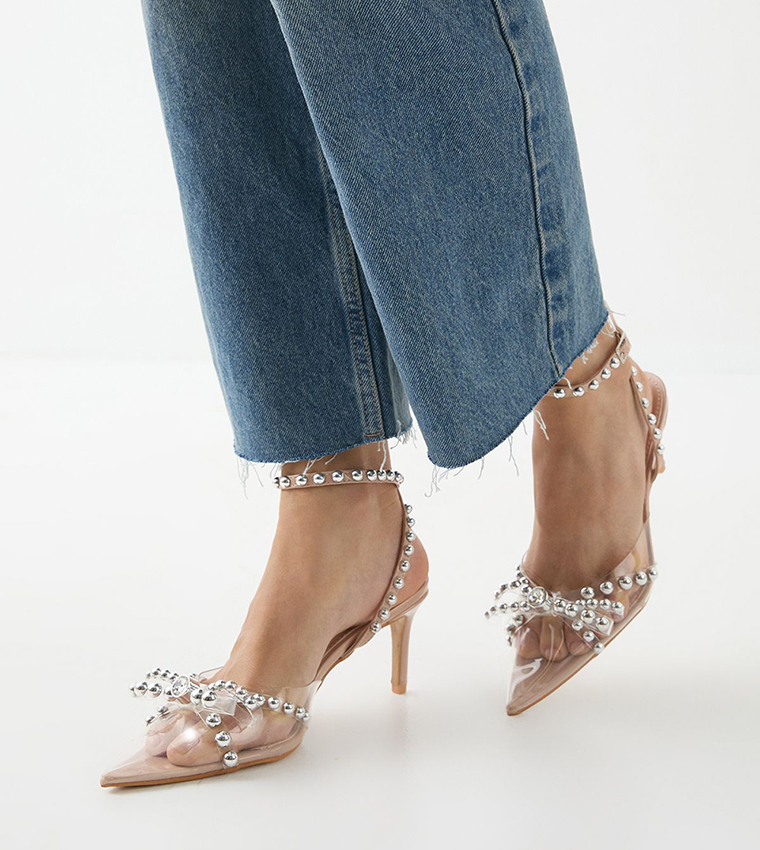 Embellished Slingback Heel Pumps